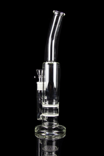 Tall Bent Neck Double Disc Perc Water Pipe - Tall Bent Neck Double Disc Perc Water Pipe