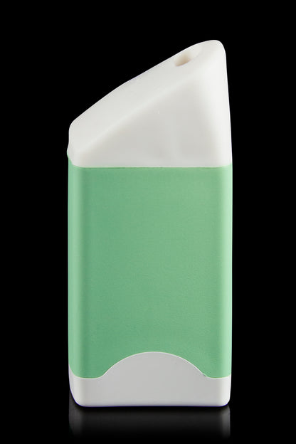 Green and white cannabis vaporizer pen.