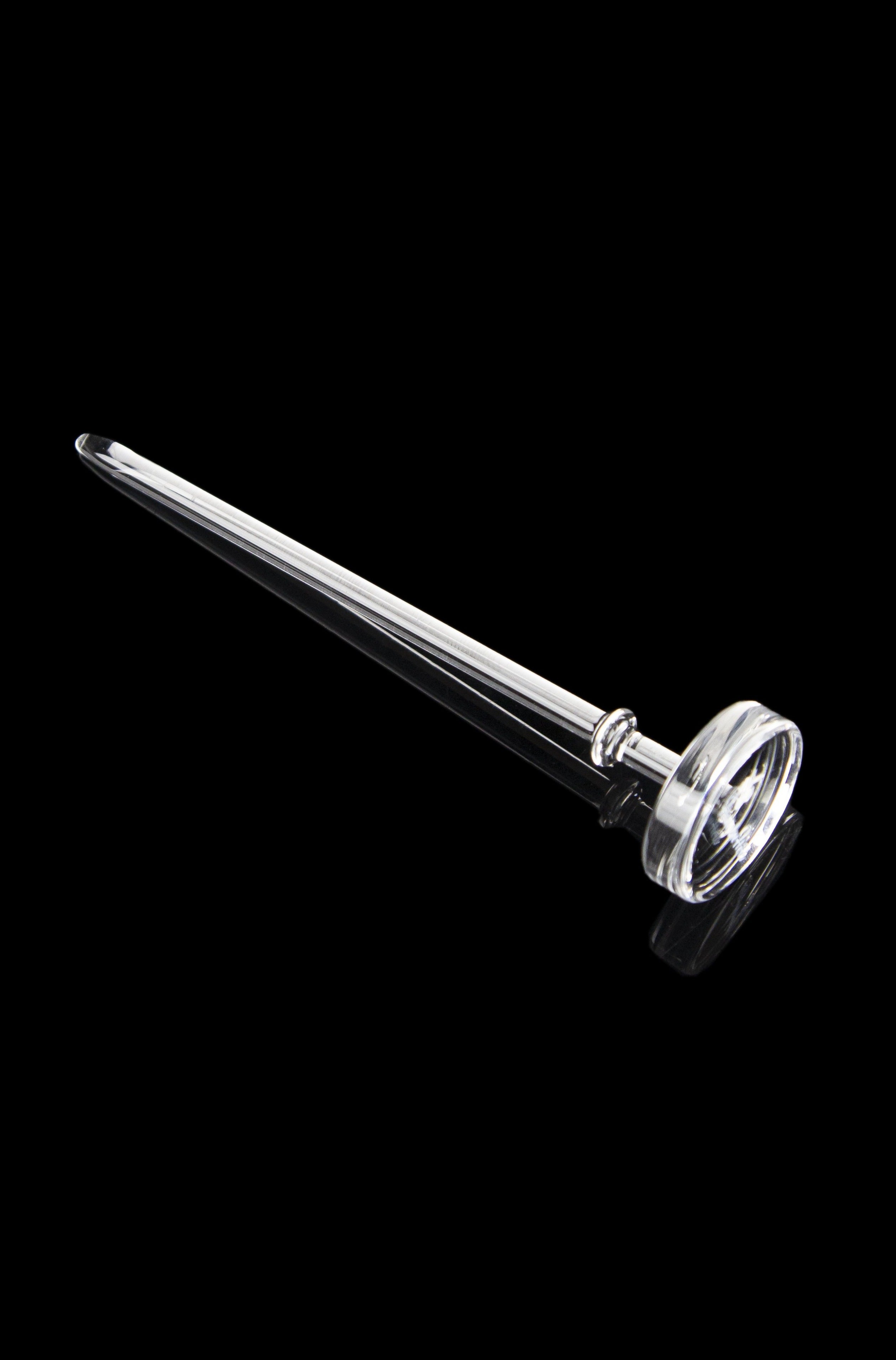Clear glass dab straw for concentrated cannabis extracts.