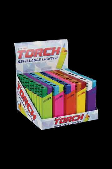 Jet Torch Multi Color Butane Lighter - Bulk 50 Pack