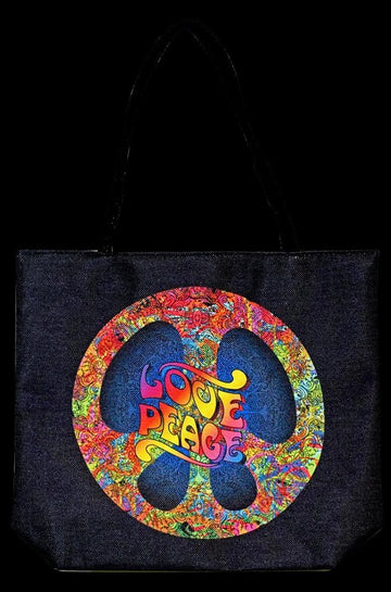 Rope Handled Tote Bag - Love Peace