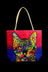 Jute Rope Handled Tote Bag - Psychedelic Cat