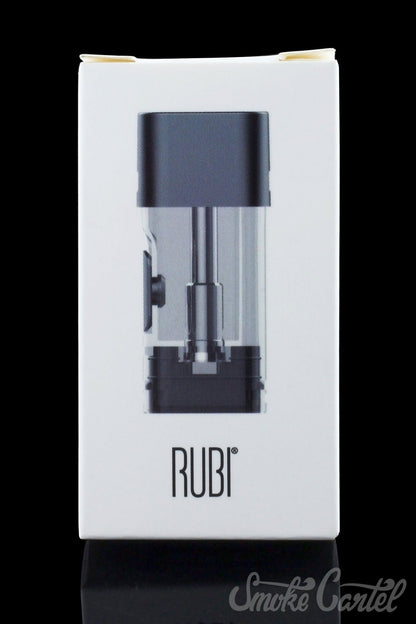 Front view of the Kandy Pens RUBI 1ml Pod, a small, rectangular device presented against a dark backdrop.