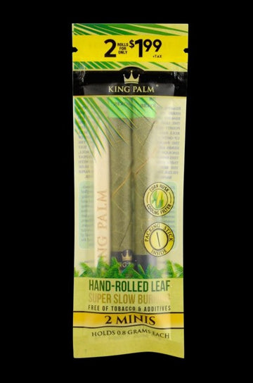 Natural - King Palm Hand Rolled Leaf Blunt Wraps - 20 Pack