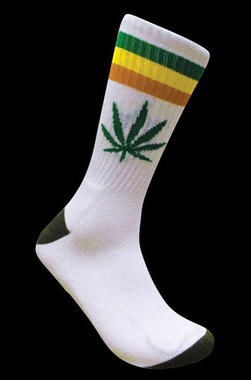 White - Leaf Republic Socks - Rasta Stripes