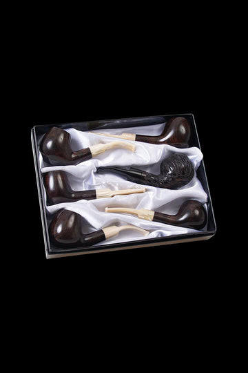 Lucienne Briarwood "Ebony Stain" Tobacco Pipe - 6 Pack
