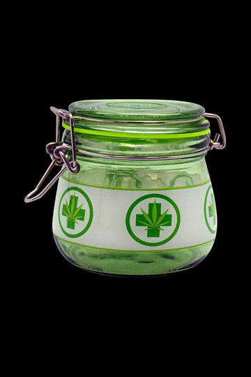 Medical Leaf Glass Stash Jar