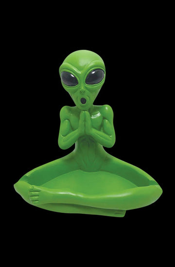 Meditating Alien Polyresin Ashtray