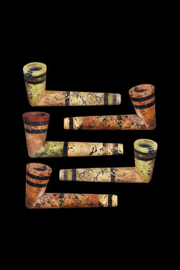Multicolored Striped Stone Pipe - 5 Pack