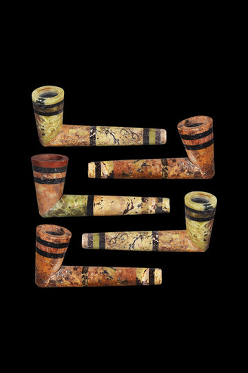 Multicolored Striped Stone Pipe - 5 Pack