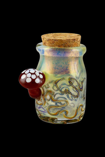 Mushroom Theme Glass Jar With a Cork