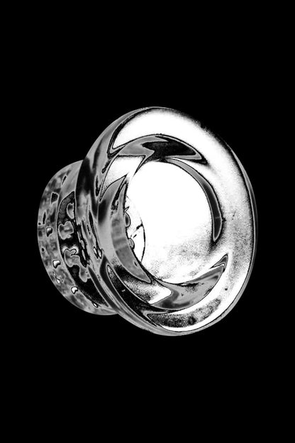 A close-up, angled view of the NoGoo Silicone Spoon Hand Pipe - Bowl Replacement, displaying its smooth, rounded form and reflective surface.