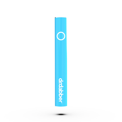 Front view of the Dr. Dabber Universal 510 Threaded Battery, a sleek, silver cylinder against a plain white background.