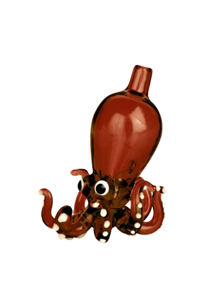 A detailed close-up of the Octopus Themed Directional Carb Cap, showing its intricate, swirling design in a dark, glossy finish.