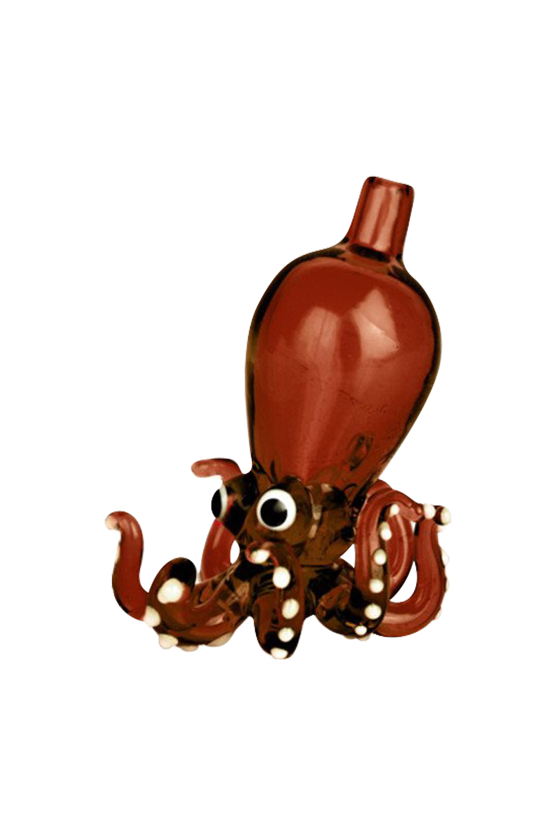 A detailed close-up of the Octopus Themed Directional Carb Cap, showing its intricate, swirling design in a dark, glossy finish.