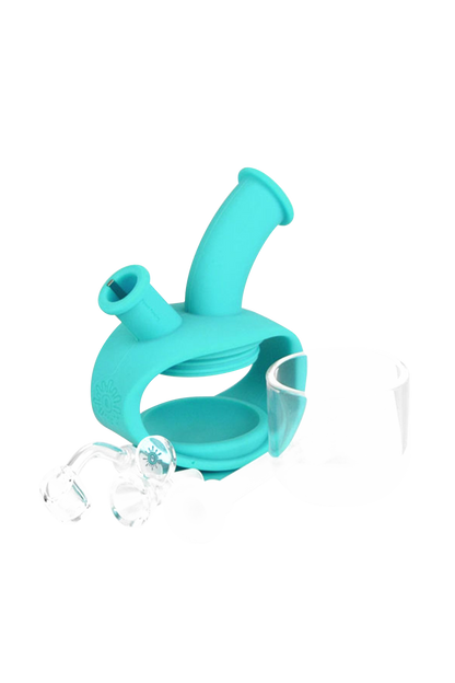 Front view of the Ooze Kettle Silicone Water Pipe, showing the clear, kettle-shaped design against a plain white background.