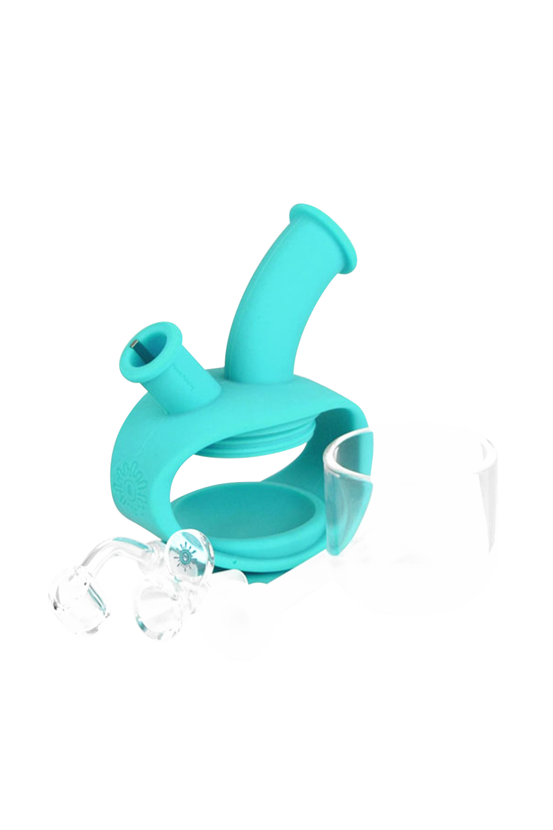 Front view of the Ooze Kettle Silicone Water Pipe, showing the clear, kettle-shaped design against a plain white background.