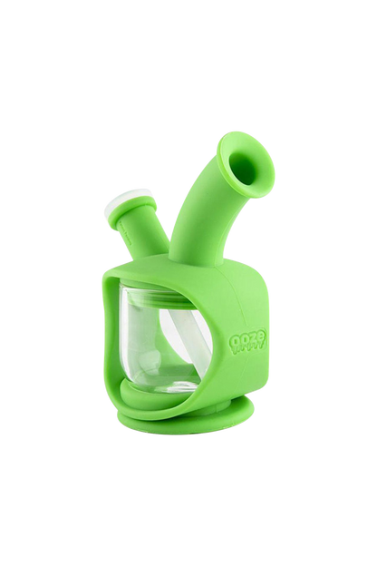 A front view of the Ooze Kettle Silicone Water Pipe, showcasing its rounded kettle shape and smooth, translucent material.