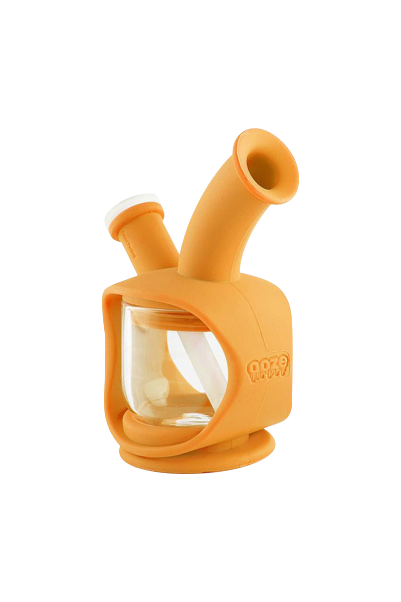 Front view of the Ooze Kettle Silicone Water Pipe, showcasing its rounded kettle shape and translucent material.