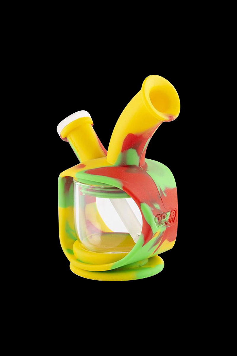 A front view of the Ooze Kettle Silicone Water Pipe, showcasing its textured, kettle-shaped design in a vibrant color.