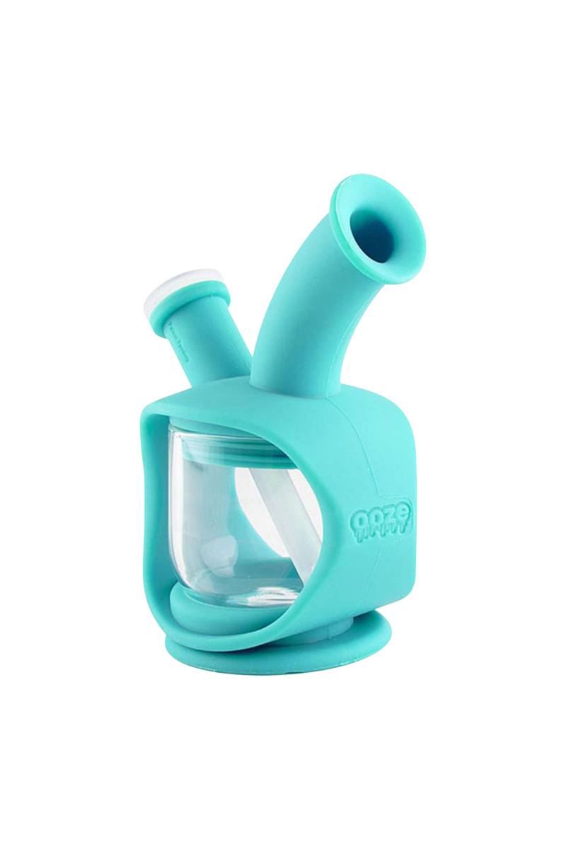 A front view of the Ooze Kettle Silicone Water Pipe, showcasing the curved neck and compact, portable design.