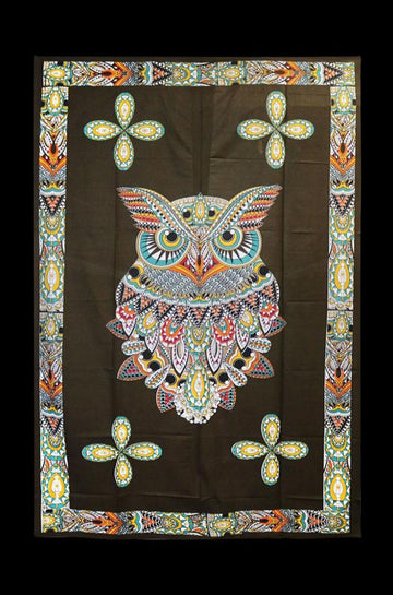 Multi Color Owl Tapestry
