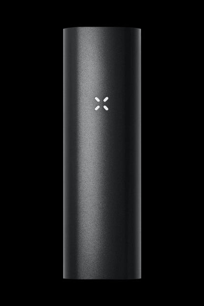 Sleek black cannabis vaporizer pen with illuminated button.