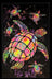 Painted Sea Turtle Blacklight Poster
