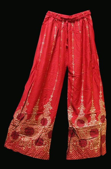 Palazzo Pants with Gold Print