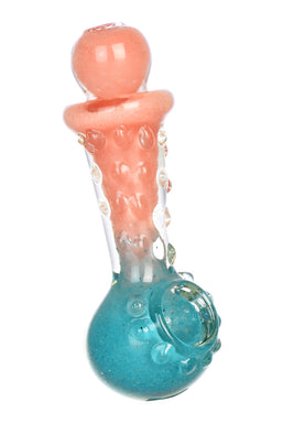 Pastel Ombre Textured Glass Hand Pipe with Marbles
