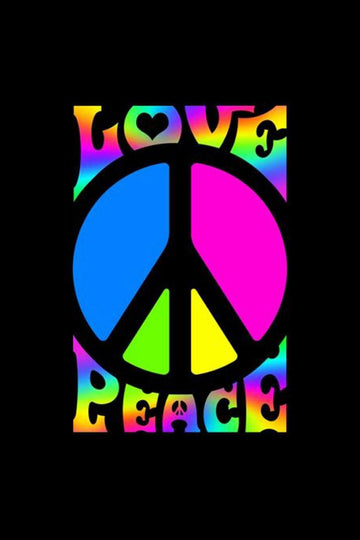 Peace & Love Retro Blacklight Poster
