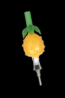 Perky Pineapple Glass Honey Straw with Titanium Tip