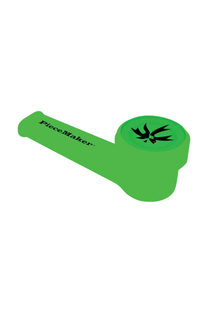 A front view of the PieceMaker "Karma" silicone pipe, showcasing its compact, rounded shape against a plain white background.