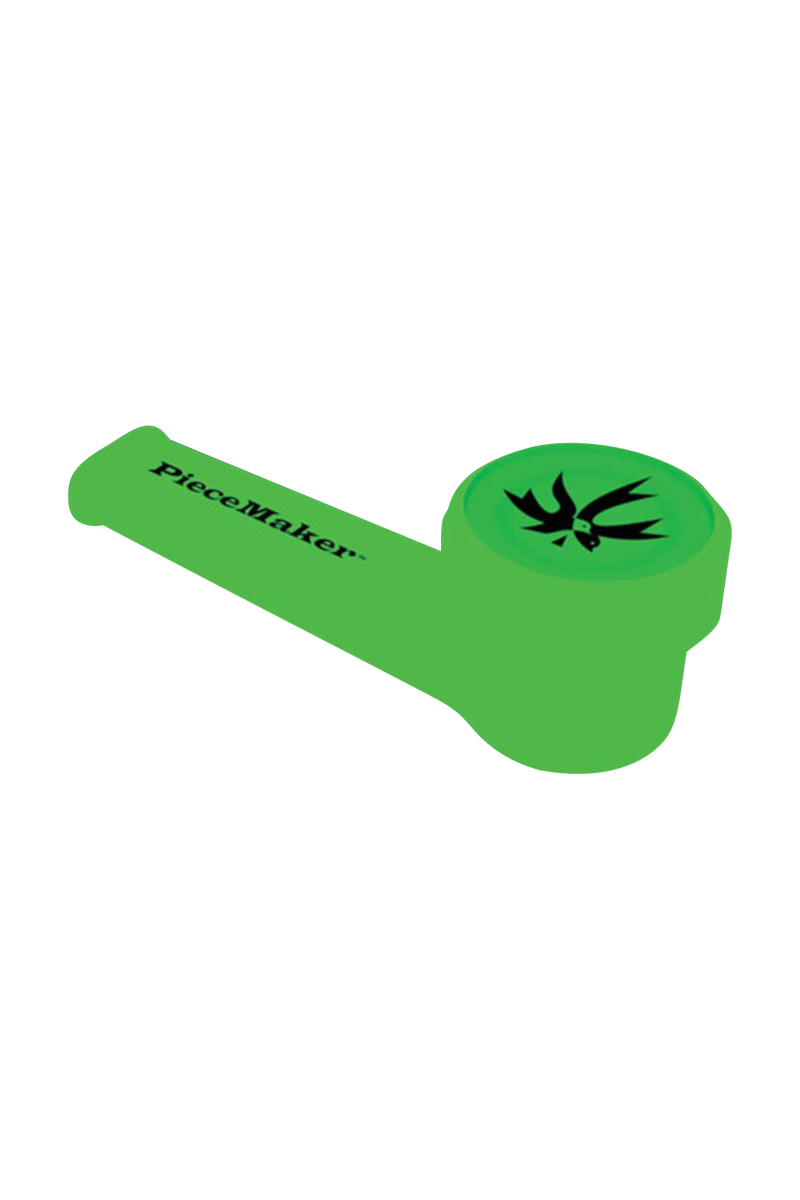 A front view of the PieceMaker "Karma" silicone pipe, showcasing its compact, rounded shape against a plain white background.