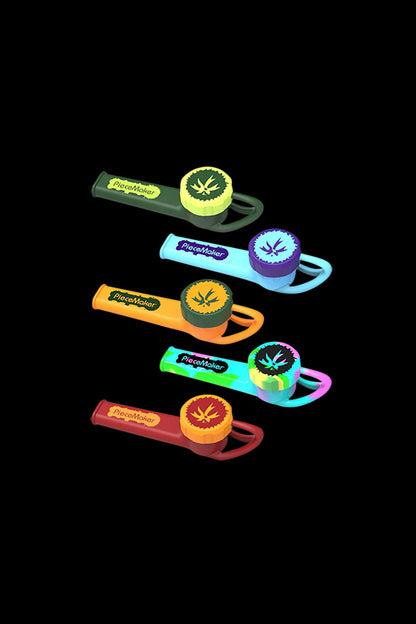 A close-up view of the Piecemaker Karma Go Silicone Pipe against a plain black background.