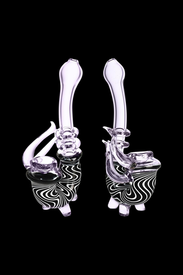 Psychedelic B&W Waves Stand-Up Sherlock Pipe