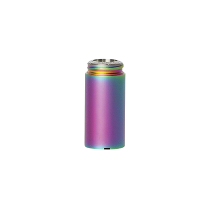 Front view of the Puffco Plus "Vision" Coil-Less Ceramic Chamber, a silver metal chamber with a simple, cylindrical shape.