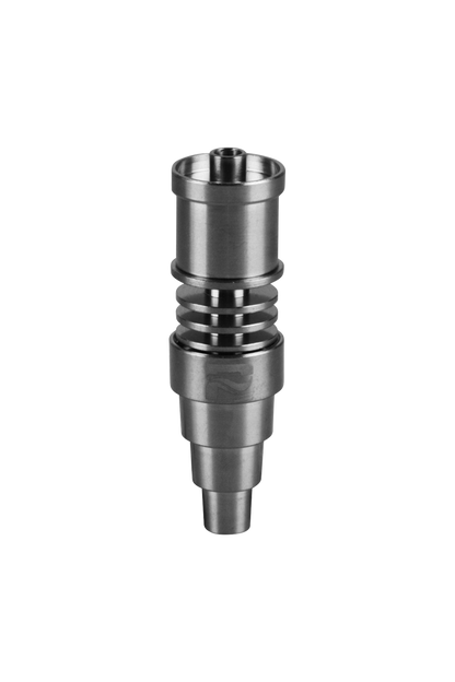 A close-up studio shot of the Pulsar 6-in-1 Universal Titanium Nail, displaying its metallic sheen and conical shape.