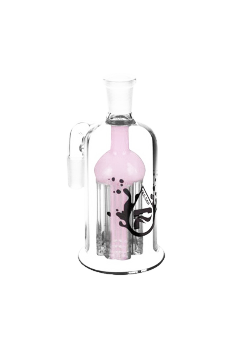 A studio shot of the Pulsar 8 Arm Ash Catcher, displaying its clear glass construction and multiple arms.