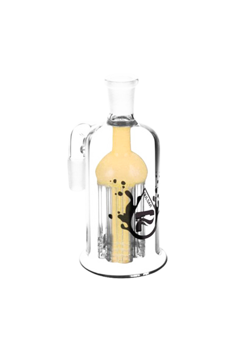 Front view of the Pulsar 8 Arm Ash Catcher, showing the clear glass percolator with eight arms.