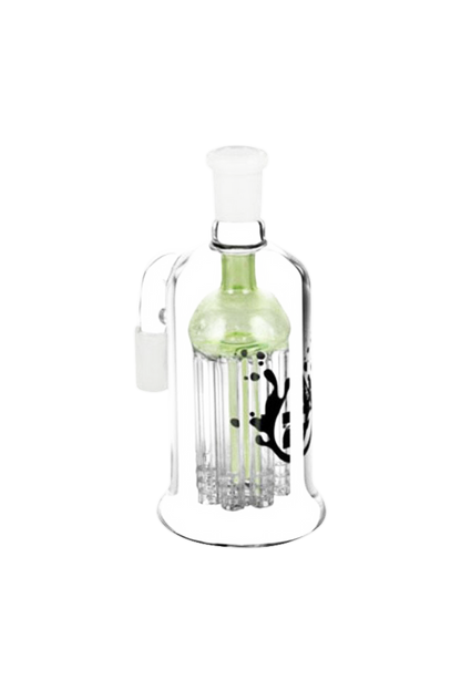 Front view of the Pulsar 8 Arm Ash Catcher, a clear glass piece with eight visible arms extending from its base.