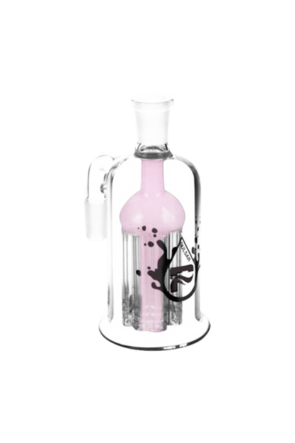 A studio shot of the Pulsar 8 Arm Ash Catcher, showcasing its clear glass construction and multiple arms.