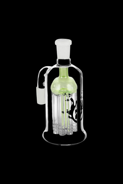 Front view of the Pulsar 8 Arm Ash Catcher with eight glass arms extending from a clear glass base.