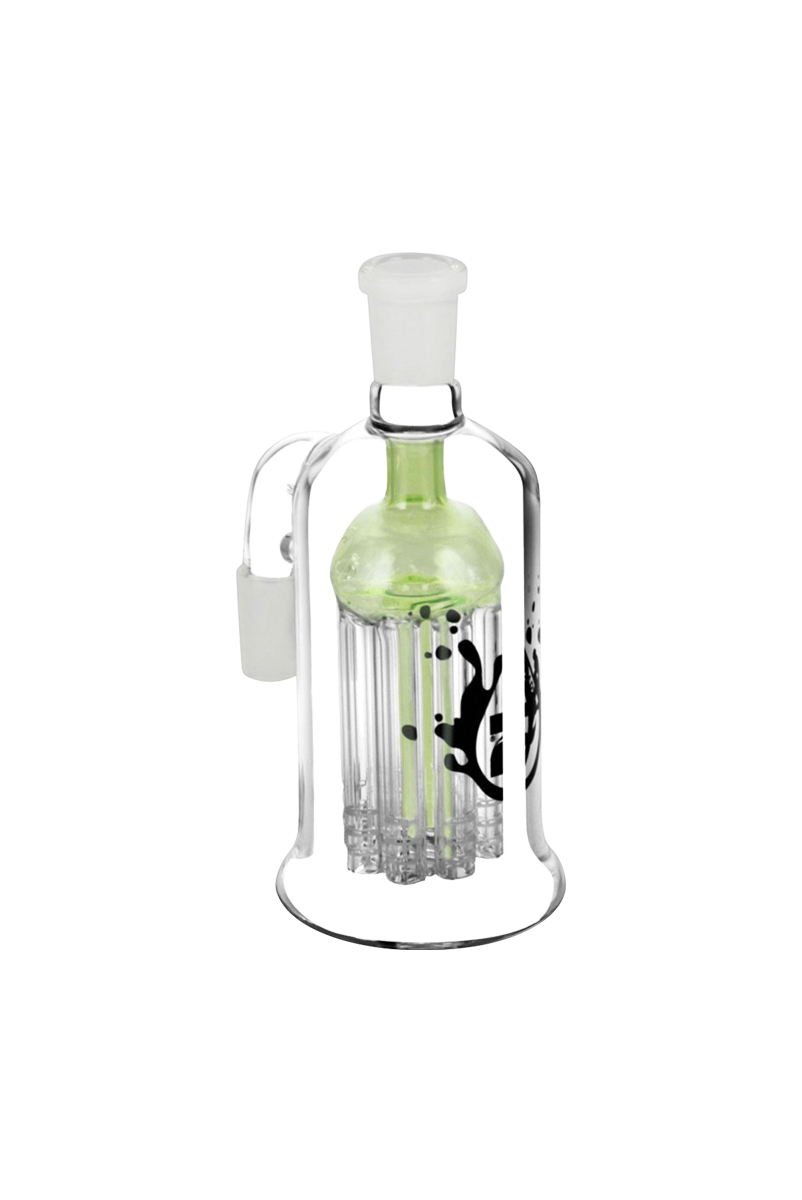 Front view of the Pulsar 8 Arm Ash Catcher with a clear glass construction and multiple arms visible against a plain white background.