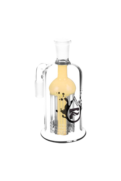 A studio shot of the Pulsar 8 Arm Ash Catcher with eight clear glass arms extending from its central body.