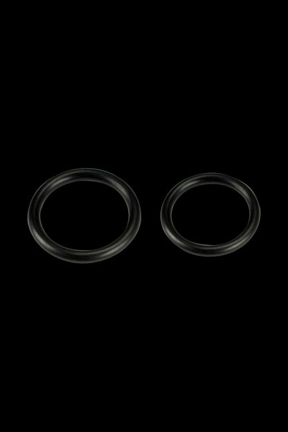 Overhead view of the Pulsar APX Volt Replacement O-Rings Kit - 2 Pack, showing two black rubber rings against a plain white background.