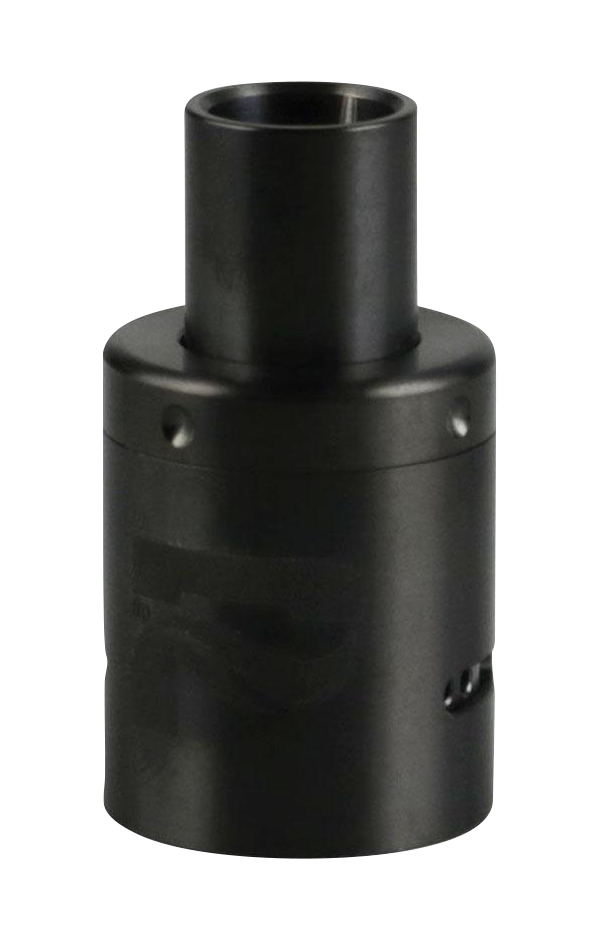 A close-up, angled view of the Pulsar APX Wax Full Metal Mouthpiece, showing its sleek, cylindrical shape.