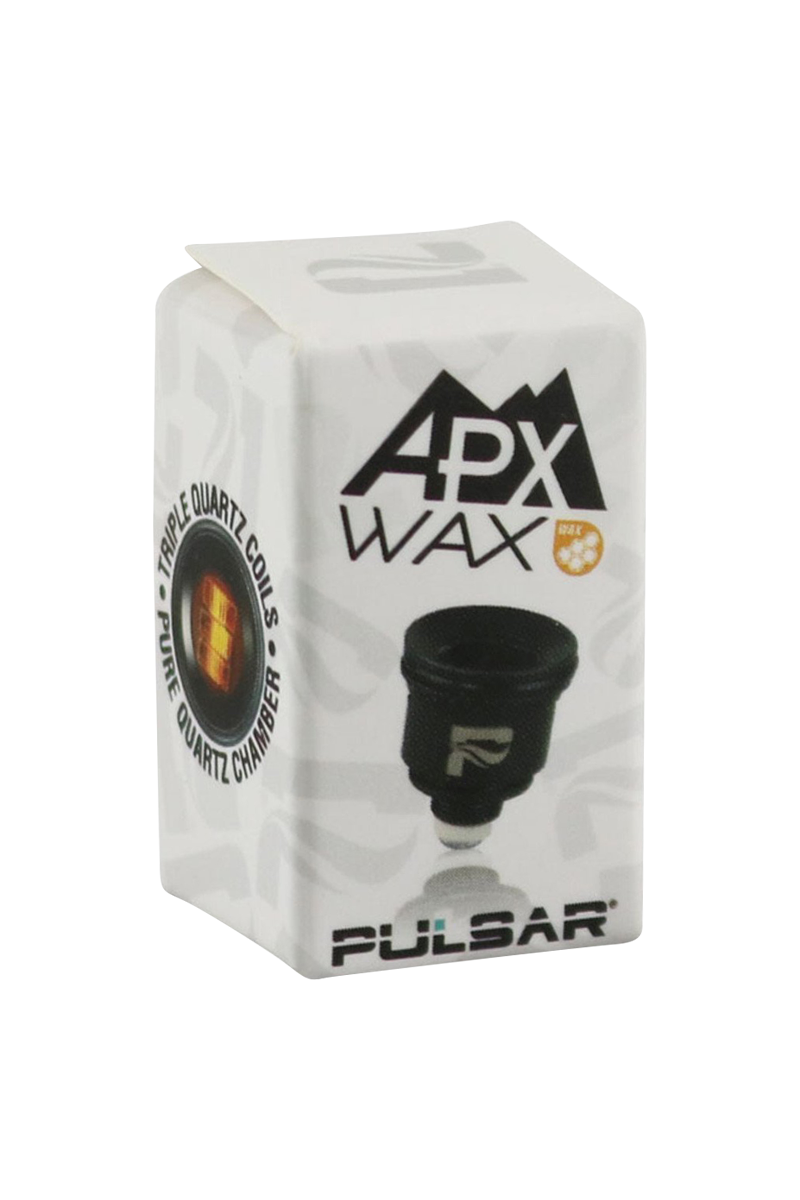 Close-up of the Pulsar APX Wax Triple Quartz Coil – 5 Pack, showcasing the black quartz coils against a dark background.