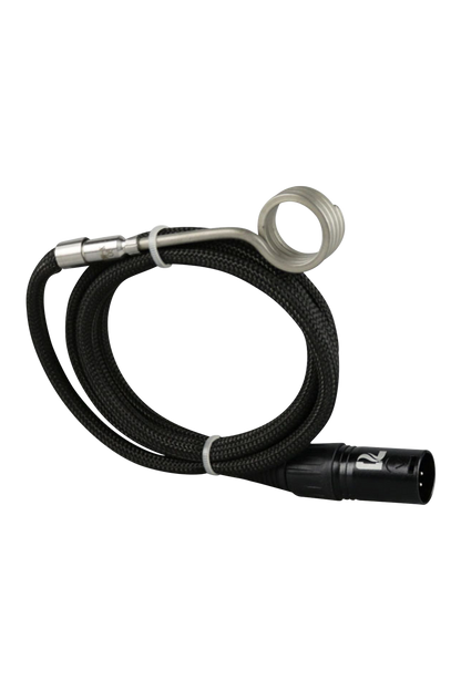 Close-up of the Pulsar Barrel Heater 20mm Coil with a black, coiled wire and silver connector, angled on a plain white background.