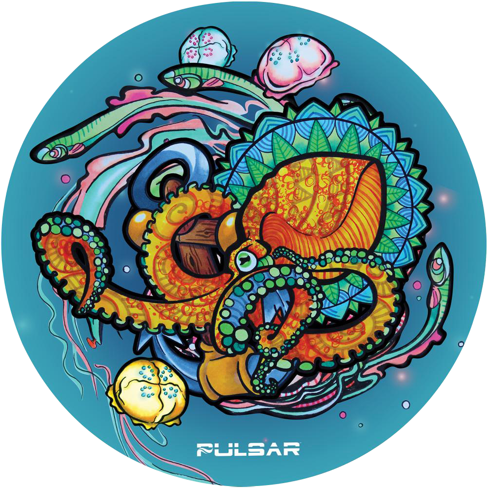 Pulsar "Psychedelic Octopus" DabPadz Round Dab Mat